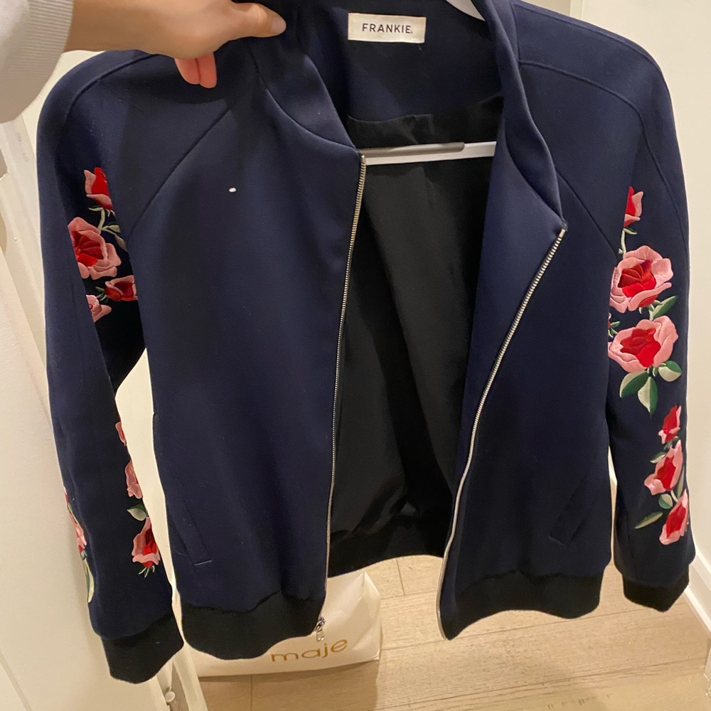 Floral dark blue jacket